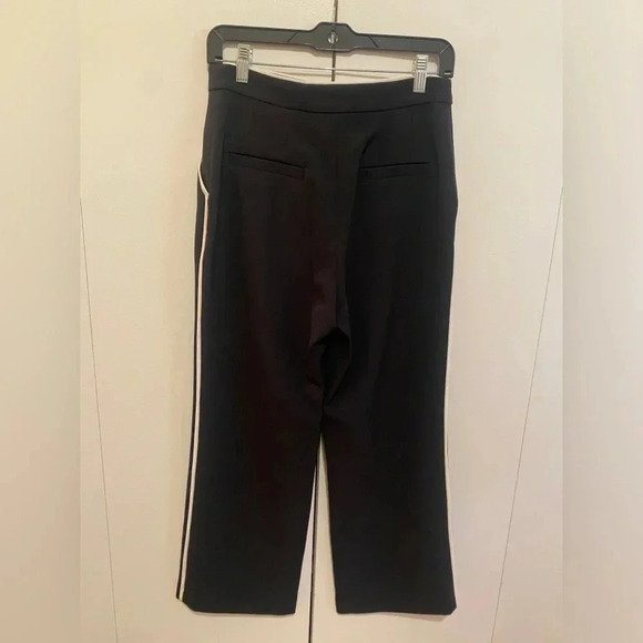 NEW TOCCIN (NY) High Waist Black Cropped Pants With White Panelling Size 2 NWT - Picture 3 of 6